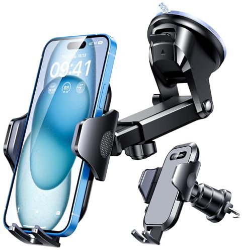 VANMASS [Military Grade Car Phone Holder Mount, [Ultimate Upgraded] Suction Universal Mobile Phone Accessories Automobile Cradle Stand for Dashboard Windscreen Vent Van,Gray