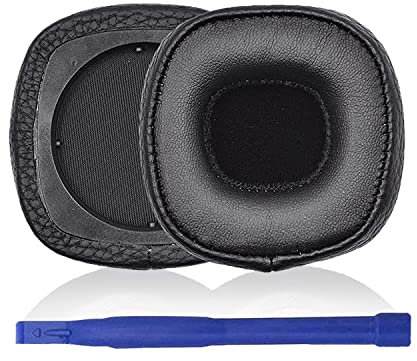 Aiivioll Marshall Major III Ohrpolster/Ear Ohrpolster Memory Foam Protein Leder-Ohrpolster Kompatibel mit Marshall Major III kabelgebundenen/kabellosen Bluetooth-On-Ear-Kopfhörern(Schwarz)