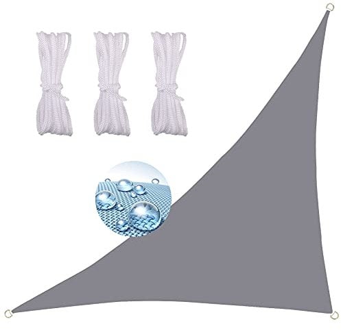 DYKL Vela Rettangolare 3X4X5M, per Giardino Anti UV Giardino Terrazza Piscina Vela Ombreggiante Triangolare Traspirante -Cachi