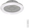Mantra Iluminación. Modelo BOREAL. Ventilador y plafón de techo de 62 cm de diámetro en color plata. Fuente de luz LED 70W 2700K-5000K 4200lm. Ventilador 35W