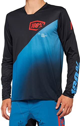 100% Unisex R-core X Long Sleeve Jersey Black/Slate Blue XL Radsport, Farbig, Einheitsgröße