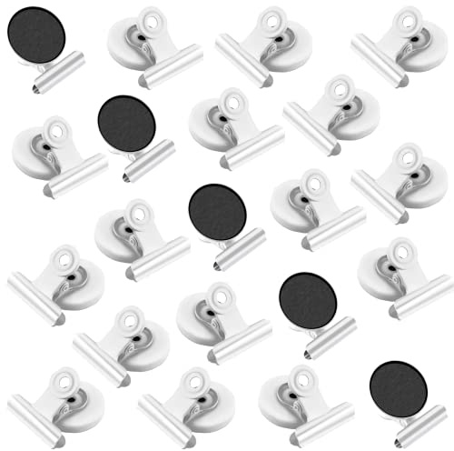 VNDUEEY 20 Pack Fridge Magnets Refrigerator Magnets, Strong Magnetic Clips Heavy Duty, Magnet Clips for Whiteboard, Magnets for Fridge Locker Office Accessories (White)