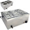 Commercial Bain Marie Food Warmer with 6 Pots, 1500W Electric Buffet Server Wet Heat Food Warmer with Lid, Adjustable Temperature Button, Drain Tap, Stainless Steel