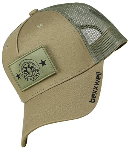 Bexxwell Trucker Cap grün mit Klett-Patch (optimale Passform, Kappe, Green, Truckercap, Logo, Cap, Unisex)