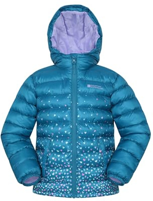 Mountain Warehouse Seasons II Kinder Steppjacke | Wasserabweisende, leichte Kinderjacke mit Kapuze, wärmend gefüttert – ideal für Schule, leichten Regen & Winter