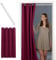 tinycurtains, Türvorhang mit Teleskopstange, einfache Montage in nur 1 Minute ohne Bohren (Türgardine Bordeaux rot H200 x B150 cm + Stange weiß B70-120 cm)