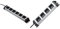 Kopp Powerversal Steckdosenleiste, 6-Fach, IP 20, 1,4 m Zuleitung, 226720018 & Powerversal Steckdosenleiste 4-Fach, 1,40 m Zuleitung, 3600W/16A, 90° gedrehte Anschlüsse, Silber-Schwarz, 226120010