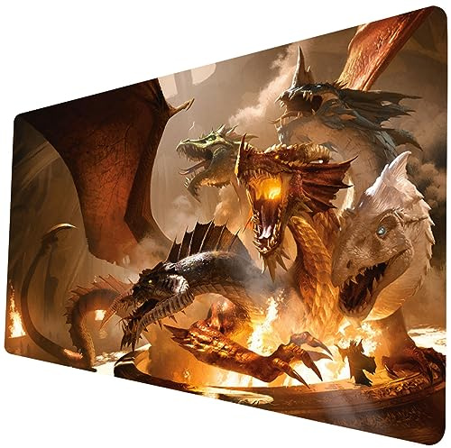 Dragon TCG Playmat, 24 x 14 Inches - MTG, DTCG, CCG, RPG Trading Card Game Playmat - Smooth Surface Battle Game Rubber Collection