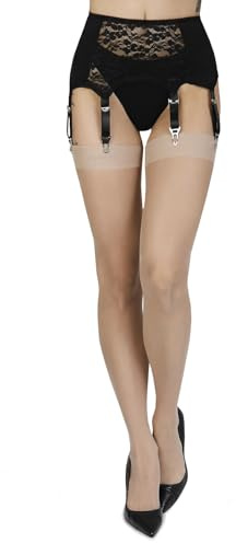 Annes styling Bas fins unis pour porte-jarretelles, 20 deniers