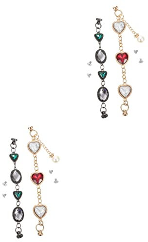 WOONEKY 4piezas Cadena Decorativa Para Teléfono Diseño De Pulsera Soporte Resistente Para Móvil Accesorio Práctico y Elegante Compatible Fundas De Teléfono