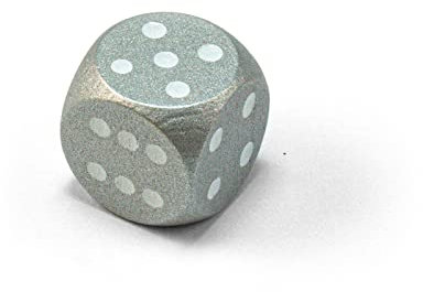 Waldfelsen Einzelne Bunte Holzwürfel Augenwürfel aus Holz in 20 frei konfigurierbar | Spielmaterial Zubehör Würfel 16 mm W6 D6 Standardgröße Knobel Dice 6-seitig (Silber-weiß)