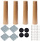 Pied Meuble 4 Pièces Pieds de Meubles en Bois Pieds de Canapé Cône Droit Pieds en Bois pour Meuble Sofa Fauteuil Lit Chaise (20cm Hauteur)
