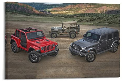 JOOEL Sportauto-Poster Jeep Wrangler Super Car Racing Car Poster Dekorative Malerei Leinwand Wandposter und Kunstbild Druck Moderne Familie Schlafzimmer Dekor Poster 20 x 30 cm