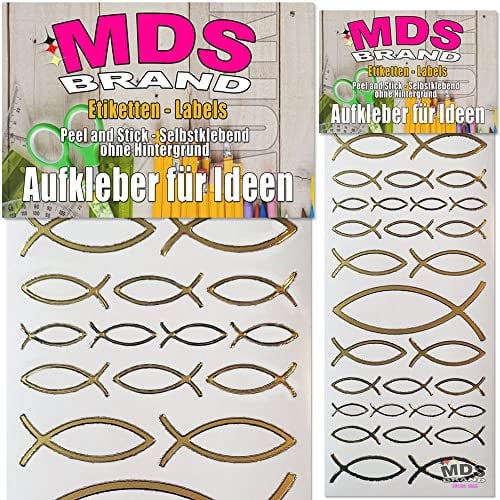 MDS Brand Katholisch Aufkleber zum beschriften von Kerzen 2x/pk für Hochzeitskerze, Taufkerzen, Kommunionkerzen oder dankeskarten, einfach zum basteln und gestalten (Kirche-26)