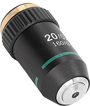 Objetivo 20X, Objetivo de Microscopio Acromático 20X, Latón Cromado, Interfaz de Lente de Objetivo de Microscopio 20X, 20,2mm para Lentes de Microscopio