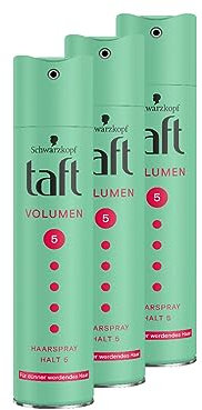 Taft Haarspray Volumen, Haltegrad 5 (250 ml), Styling Spray gibt feinem Haar Volumen und Halt, Haarspray ohne Silikone für bis zu 24 h Halt, 3x 250 ml
