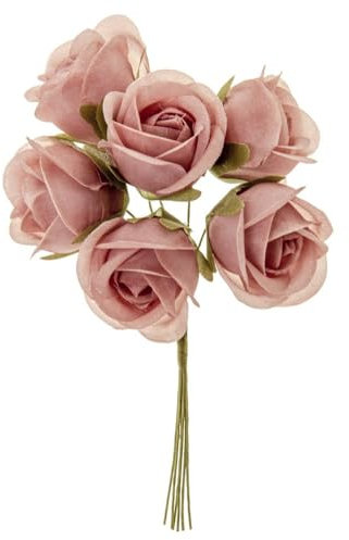 72 Fiori per bomboniera Serie Giselle | Vari Colori | 3,5cm per bomboniere e creazioni Bouquet mazzetti Comunione Cerimonie Nozze cresime (Rosa Antico)