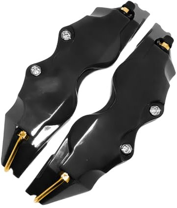 JNNJ 2 Stück Auto Bremssattel Abdeckung, 3D-Stil Bremssattel Abdeckungen, Nützliche Auto Universal Disc Bremssattel Abs Abdeckungen Vorn Hinten Auto Kit(Schwarz)