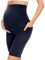 QGGQDD Kurze Umstandsleggings mit Taschen Umstands Radlerhose Damen Umstandshose Kurz Schwangerschaft Für Schwangere(Marineblau,Large)