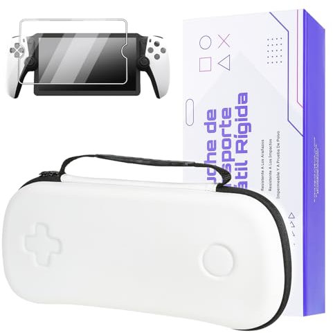 Digi-Tatoo Estuché De Transporte para Reproductor Remoto Playstation Portal, Bolsa De Almacenamiento con Asa para Consola De Juegos PS 5 Portal Remote Player, Bolsa Protectora De Viaje - Blanco