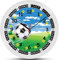 K&L Wall Art Fußball Lernuhr Kinder Wanduhr Junge lautlose Kinderuhr modern Mädchen Jungenuhr ohne Tickgeräusche (Blau, Grün, 30 cm)