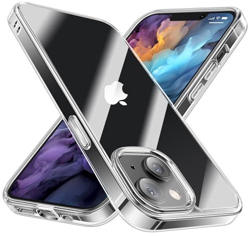 AssKdys Hülle für iPhone 13 6,1 Zoll,Ultra Dünne 360 Grad Schutzhülle Case, Nie Vergilbung Stoßfeste, Anti-kratzt TPU handyhülle, Anti-Fingerabdruck für iPhone 13 Durchsichtig Hülle-Transparent