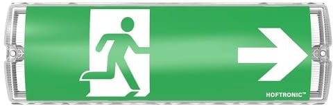 HOFTRONIC - Salus Notbeleuchtung LED mit Akku - Wand-/Deckenmontage - 3 Watt - IP65 Wasserdicht - Fluchtwegbeleuchtung - Inkl. Symbol mit Fluchtweganzeige - Notausgangsbeleuchtung