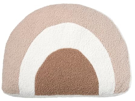 nordic coast company Deko Kinderkissen Kissen mit Füllung Regenbogen Regeonbogenkissen aus weichem Teddy Bouclé Couchkissen Strukturiertes Wohnzimmerkissen Kinderzimmer Deko