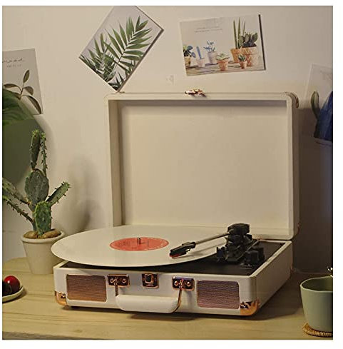 JINBAITE Tocadiscos, Tocadiscos para Tocadiscos de Vinilo, Tocadiscos de fonógrafo con 42 Bluetooth inalámbrico, portátil