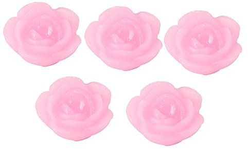 CORHAD Schwimmkerzen Rose Aus Paraffin 5 Stück Schwimmende Rosenblütenkerzen Für Hochzeiten Und Partys Rosafarbene Deko Kerzen Mit Stabiler Schwimmfunktion Für Romantische Tischdekoration