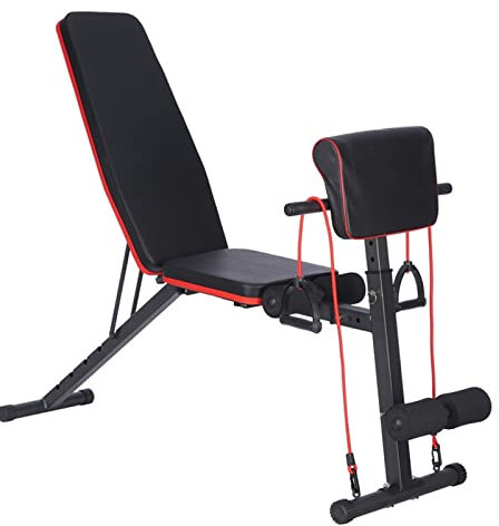 CGCSYZ Bauchmuskelbretter, Hantelbank, multifunktionale 6-in-1-Klappbank für zu Hause, große Fitnessgeräte, Sit-Up-Bänke (schwarz)