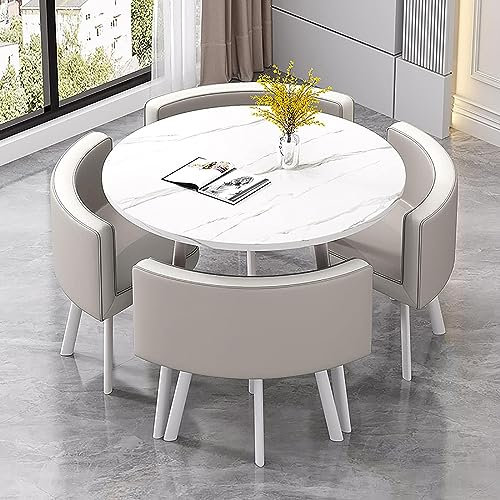 Runde Esstischgruppe mit Stühlen, platzsparende Möbel für Ess-, Wohn- und Empfangsräume, modernes Design für Konferenz- und Loungebereiche, 63,5 cm Durchmesser
