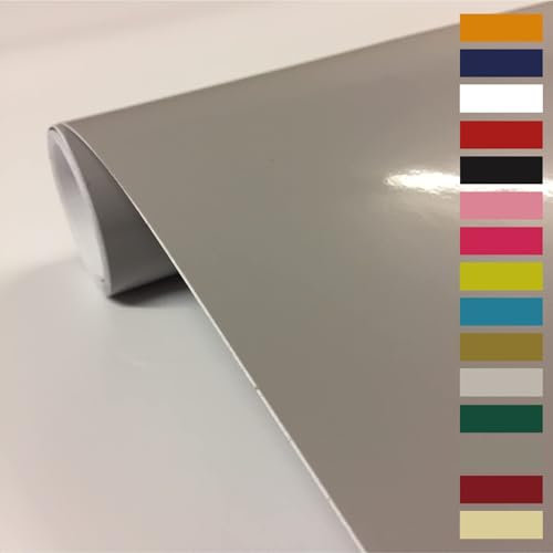 vgoltd Rollo de papel adhesivo de vinilo brillante para muebles, encimeras, armarios, armarios y mesas (gris suave, 60 x 100 cm)