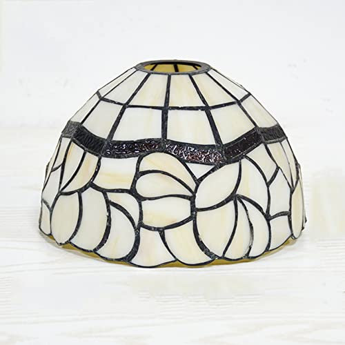 Abat-jour de rechange de style Tiffany en verre teinté fleur de lys 20,3 cm pour lampes suspendues, appliques murales, plafonniers, lustres, lampes de sol et lampes de table 3,8 cm