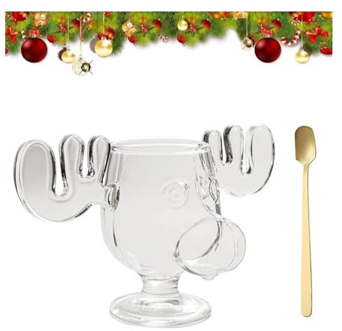 Moose Glasses Christmas Glasses National Christmas Holiday Elk Glasses Christmas Vacation Moose Mug Moose Mug for Coffee Tea Drinks