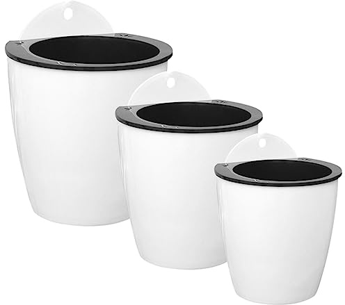 YARNOW 3 Pièces Pot de Fleurs Paresseux Suspendu Mur cintres pour Plantes en macramé Jardin d'herbes aromatiques Suspendu planteur d'absorption d'eau en Corde de Coton Blanche