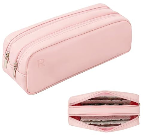 LYKKEKOI Portable Daily Contact Lens Organizer,Disposable Contact Lens Dispenser,Travel Color Contact Lens Storage Case Kit with Labeled R & L (Pink)