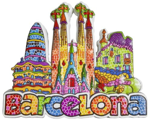 Barcelona Cataluña España Imán para nevera, recuerdo turístico, decoración 3D, pegatina magnética artesanal