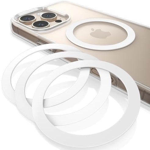 Lamicall 4 Stück für MagSafe Ring Aufkleber Metallring - [Stabil & Ultradünn] Selbstklebender Magnetring für Handyhülle, Metall Magnet Ring für iPhone 17 16 15, MagSafe-Zubehör (Nicht Magnetisch)