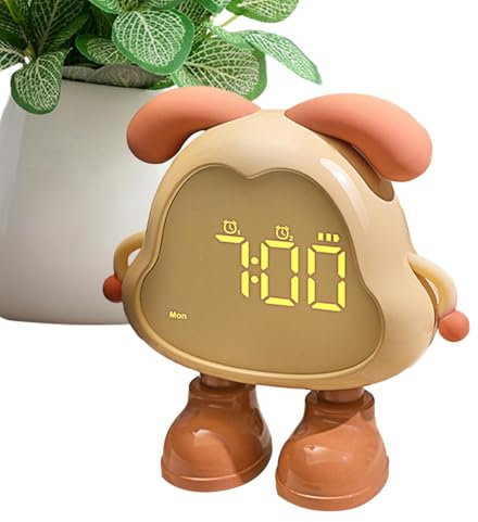 Kinder Wecker - Wecker mit Nachtlicht | Digitale Uhr für Kinder | Hund -verdrängter verdammter Schaden an Licht mit Nachtlicht | Lieferungen für multifunktionales Schlafzimmer