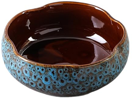 NYXIFYLO The Sacred Bonsai Bowl Lotus Flower Planter, Lotus Bowls for Planting in Water Indoors, Unique Planters for Indoor Plants, Ceramic Lotus Pots for Water Plants Indoor (Blue)