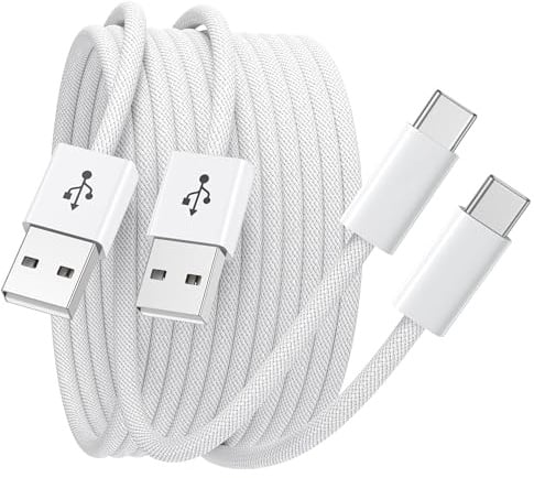 Cavo USB C [2metri 2Pezzi] 3.1A Cavo ricarica rapida type c per iphone
