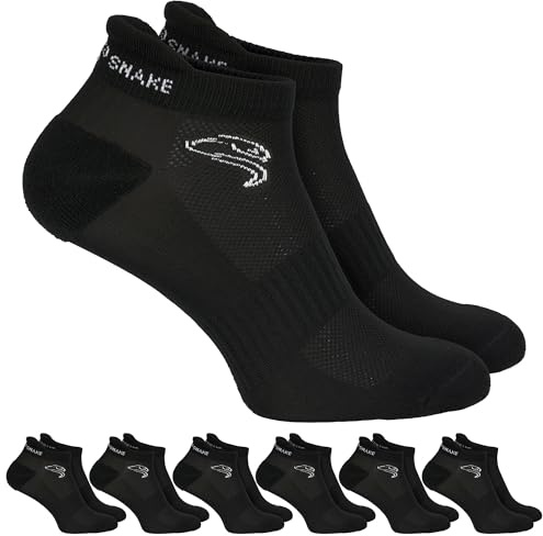 Black Snake 6 Paar Sport Sneaker Socken für Damen & Herren - Low-Cut, gepolstert, atmungsaktiv, mit Kompression - für Training, Fitness & Alltag