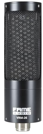 Fame Audio VRM-26 Bändchenmikrofon, Schwarz, 20-18.000Hz Frequenzbereich, 2.5 mV/Pa Empfindlichkeit, 3-pol XLR Anschluss, Acht Richtcharakteristik, Kompakte Abmessungen, Natürliche