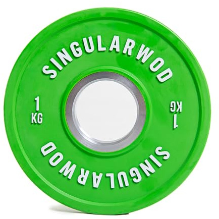 Disco Fraccional Training Croma SINGULARWOD. Disco Fraccional para Barras Olímpicas. (0,5 kg - 2,5 kg) Discos individuales para musculación. Disco 1kg 50mm (Verde)
