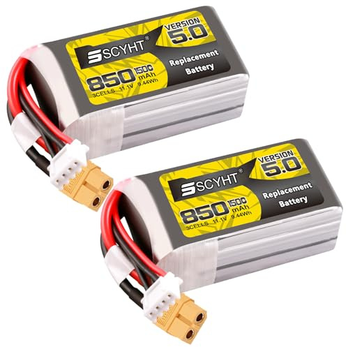 SSCYHT 3S 11,1 V Lipo-Akku 850 mAh Lithium-Akku 11,1 V Drohnen-Akkus 850 mAh Wiederaufladbare Akkus für Motoren unter 9,44 W mit BMS,11.1v850mah xt60 2pack