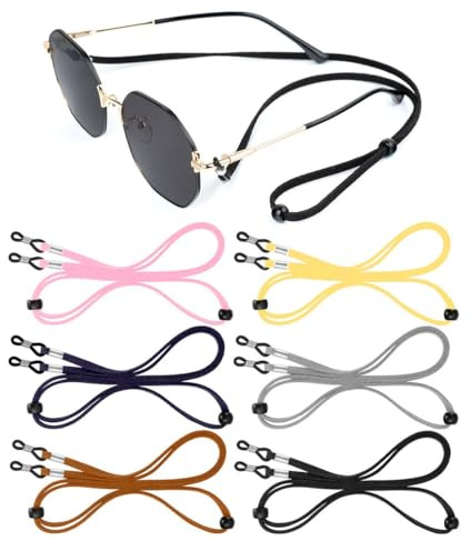 ZUWIJEQ 6 Pcs Cordino Per Occhiali, Laccio Occhiali, Catenella Occhiali Donna, Catena Occhiali Donna Uomo, Laccetti Per Occhiali, Laccio Occhiali Da Sole Per Attività Sportive All'Aperto (Multicolore)