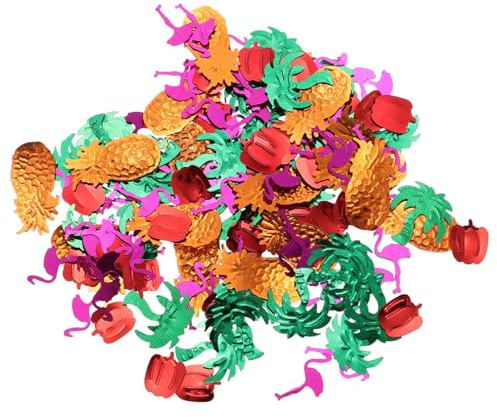 SHINEOFI 5 Stück Pack Hawaii Partykonfetti Buntes Glitzerstreukonfetti aus Papier Sommerliche Tischdekoration für Hawaii Partys und Feierlichkeiten