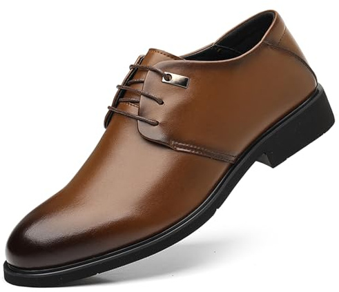 TvzsiY Chaussures Oxfords pour Hommes, Chaussures habillées en Cuir à Lacets élégants, Mode Confortables, pour Affaires Bureau Costume Mariage