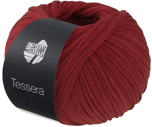 LANA GROSSA Tessera | Hochwertiges, schmales Baumwoll-Bändchengarn in matter-papierfeiner Optik | Handstrickgarn aus 100% Baumwolle | 50g Wolle zum Stricken & Häkeln | 115m Garn FB 8